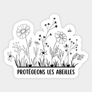 Flowers - Protect the bees (in French) Sticker